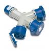 RS PRO Adaptér pro průmyslový napájecí konektor, řada: RS PRO, IP44 barva Modrá, 16A 2P+T, 230V