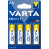 Baterie Varta ENERGY 4106 AA/LR06, 1,5 V, alkalické, balení 4 ks