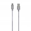 Skross USB kabel USB 3.2 Gen1 USB-A zástrčka 1.20 m vesmírná šedá kulatý, flexibilní provedení, látkový potah SKCA0012A-C120CN