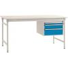 Manuflex BB5261.5012 Kompletní servírovací stolek základní stacionárně s Melamin-Platte + pouzdro vestavné, Šxhxv: 1000 x 800 x 780 mm světle modrá (RAL 5012)