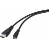 TRU COMPONENTS HDMI kabel Raspberry Pi® [1x HDMI zástrčka - 1x micro HDMI zástrčka D] 1.80 m černá