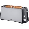Cloer Toaster 3710 dvojitý topinkovač s vestavěnou funkcí ohřívání pečiva černá, stříbrná