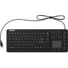 Keysonic KSK-6231 INEL (CH) USB klávesnice švýcarská, QWERTZ černá silikonová membrána, vodotěsné (IPX7), s podsvícením, integrovaný touchpad, tlačítka myši
