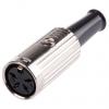 RS PRO Zásuvka DIN, řada: RS PRO, počet kontaktů: 4, velikost: Standard, 100V ac, orientace těla: Rovný 4A, typ
