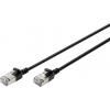 Digitus DK-1632-A-030S-BL RJ45 síťové kabely, propojovací kabely CAT 6A F/FTP 3 m černá barevně rozlišený, stíněný, točený drát, S průchodkou chránící proti