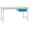 Manuflex BB5257.7035 Kompletní servírovací stolek základní stacionárně s plastová destička + jednotlivé zásuvky, Šxhxv: 1500 x 800 x 780 mm šedobílá (RAL 7035)
