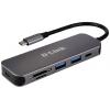 D-Link DUB-2325/E USB Hub 2 + 2 port USB-A, USB-C®, SD, microSD USB 3.0 5 GBit/s s konektorem USB C antracitová DUB-2325/E