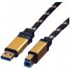 Roline USB kabel USB 3.2 Gen1 (USB 3.0 / USB 3.1 Gen1) USB-A zástrčka, USB-B zástrčka 3.00 m vícebarevná stíněný 11.02.8903