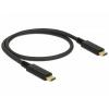 Delock Kabel USB-C USB-C ® zástrčka, USB-C ® zástrčka 0.50 m černá 83042 Delock Kabel USB-C USB-C ® zástrčka, USB-C ® zástrčka 0.50 m černá 83042