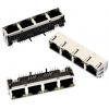 Wurth Elektronik Konektor RJ45, řada: 615032 Vnitřní, počet cest: 8, Horizontální, Montáž na plošný spoj Poniklovaný