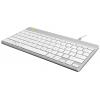 R-GO Tools Compact Break kabelový klávesnice německá, QWERTZ bílá ergonomická