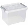 Curver 243808 Úložný box, HANDY, stohovatelné, (d x š x v) 400 x 290 x 260 mm, transparentní, stříbrná, 1 ks