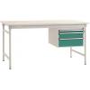 Manuflex BB5261.0001 Kompletní servírovací stolek základní stacionárně s Melamin-Platte + pouzdro vestavné, Šxhxv: 1000 x 800 x 780 mm šedá, zelená