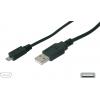 Digitus USB kabel USB 2.0 USB-A zástrčka, USB Micro-B zástrčka 1.80 m černá AK-300127-018-S