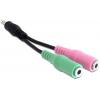 Delock 65344 jack audio kabel [1x jack zástrčka 3,5 mm - 1x jack zásuvka 3,5 mm] 10 cm vícebarevná