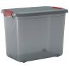 KIS 237491 Úložný box, K Latch, stohovatelné, (š x v x h) 590 x 450 x 390 mm, kouřová šedá, průsvitná, 1 ks