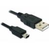 Delock USB kabel USB 2.0 USB-A zástrčka, USB Mini-B zástrčka 0.70 m černá 82396