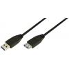 LogiLink USB kabel USB 3.2 Gen1 (USB 3.0 / USB 3.1 Gen1) USB-A zástrčka, USB-A zásuvka 2.00 m černá CU0042