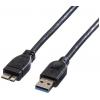 Roline USB kabel USB 3.2 Gen1 (USB 3.0 / USB 3.1 Gen1) USB-A zástrčka, USB Micro-B zástrčka 0.15 m černá stíněný 11.02.8876
