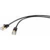 Renkforce RF-4538188 RJ45 síťové kabely, propojovací kabely CAT 8.1 F/FTP 1.00 m černá extrémně tenký , pozlacené kontakty 1 ks Renkforce RF-4538188 RJ45 síťové kabely, propojovací kabely CAT 8.1 F/FTP 1.00 m černá extrémně tenký , pozlacené kontakty 1 ks