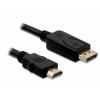 Delock HDMI kabel Zástrčka HDMI-A, Konektor DisplayPort 1 m černá 82586 kroucený , pozlacené kontakty, třížilový stíněný Kabel DisplayPort Delock HDMI kabel Zástrčka HDMI-A, Konektor DisplayPort 1 m černá 82586 kroucený , pozlacené kontakty, třížilový stíněný Kabel DisplayPort