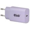 club3D CAC-3025 USB nabíječka, USB Power Delivery (USB-PD) , USB-C® zástrčka, 30 W, Power Delivery 3.0, fialová