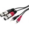 Monacor 0069030 XLR / cinch audio propojovací kabel [2x XLR zásuvka - 2x cinch zástrčka] 1 m černá