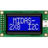 Alfanumerický displej LCD MC20805A6W-BNMLWI-V2, řada: MC20805A6W Alfanumerické podsvícení LED Bílá Midas Bílá, Modrá 2 x Alfanumerický displej LCD MC20805A6W-BNMLWI-V2, řada: MC20805A6W Alfanumerické podsvícení LED Bílá Midas Bílá, Modrá 2 x