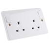 Zásuvka Bílá 2cestná Spínací proud 13A Typ G – britská Vnitřní BS 1363 Pt 2 MK Electric 230V