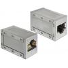 Delock RJ45 síťový adaptér CAT 6 [1x RJ45 zásuvka - 1x RJ45 zásuvka] 0 mm stříbrná
