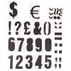 Číselný štítek Černá 75 mm, množství v balení: 56 V balení Symboly, Čísla RS PRO