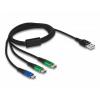 Delock USB kabel USB 2.0 USB-A zástrčka, USB-C ® zástrčka, USB-C ® zástrčka, USB Micro-B zástrčka 1.00 m černá 87882