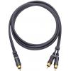 Oehlbach 23702 cinch audio Y kabel [2x cinch zástrčka - 1x cinch zástrčka] 2.00 m antracitová pozlacené kontakty