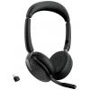 Jabra Evolve2 65 Flex Link380c MS Počítače Sluchátka On Ear Bluetooth® stereo černá Potlačení hluku headset, Vypnutí zvuku mikrofonu, regulace hlasitosti,