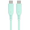 Silikonový kabel USB-C 60W 480Mbps, 1,5 m, tyrkysový
