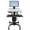 Ergotron WorkFit-C 1násobné Mobilní pracoviště pro PC pro práci v sedě nebo ve stoje 25,4 cm (10") - 61,0 cm (24") nastavitelná výška, odkládací místo na klávesnici, naklápěcí, otočný