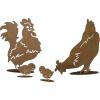 Siena Garden dekorativní figurka Slepičí rodina ocelový plech hnědá Siena Garden dekorativní figurka Slepičí rodina ocelový plech hnědá
