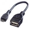Value USB kabel USB 2.0 USB Micro-B zástrčka, USB-A zásuvka 0.15 m černá stíněný 11.99.8311