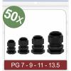 Quadrios 24CA389 kabelová průchodka, 24CA389, od 3.5 mm, do 12 mm, PG7, PG9, PG11, PG13.5, 50 ks