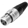 Hicon HI-X3CF XLR konektor zásuvka, rovná Pólů: 3 stříbrná, černá 1 ks