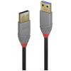 LINDY USB kabel USB 3.2 Gen1 (USB 3.0 / USB 3.1 Gen1) USB-A zástrčka, USB-A zástrčka 5.00 m černá, šedá 36754