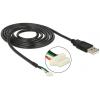 Delock USB kabel USB 2.0 USB-A zástrčka, Zástrčka na desku 5pólová 1.50 m černá 95986