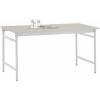 Manuflex BB3031.7035 Servírovací stolek základní stacionárně s Melamin-Tischplatte v světle šedá RAL 7035, Šxhxv: 1250 x 600 x 780 mm šedobílá (RAL 7035)