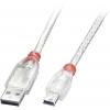 LINDY USB kabel USB 2.0 USB-A zástrčka, USB Mini-B zástrčka 0.50 m transparentní 41781