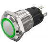 EAO Osvětlené tlačítko, řada: 82 IP65, IP67 SPDT Panel Blokování Osvětlené 16 mm 3A, barva LED: Zelená 12 V dc 12 V ac