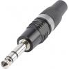 Hicon HI-J63SP-B jack konektor 6.35 mm zástrčka, rovná Pólů: 3 stereo černá, stříbrná 1 ks