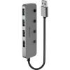 LINDY 43309 USB Hub 4 porty USB-A USB 3.0 5 GBit/s lze spínat jednotlivě šedá 4 Port USB 3.0 Hub mit Ein-/Ausschaltern