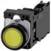 Siemens Tlačítkový spínač, řada: SIRIUS ACT 3SU11 IP66, IP67, IP69K SPST Deska Osvětlené 22 mm Žlutá 24V