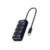 USB rozbočovač GETI GUH4AS 4x USB-A 3.0 se spínači