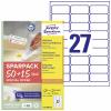 Avery-Zweckform L4737REV-65 univerzální etikety 63.5 x 29.6 mm papír bílá 65 listů přemístitelné inkoustová tiskárna, laserová tiskárna, barevná laserová Avery-Zweckform L4737REV-65 univerzální etikety 63.5 x 29.6 mm papír bílá 65 listů přemístitelné inkoustová tiskárna, laserová tiskárna, barevná laserová
